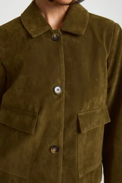 Blazer en Synthétique avec Détails de Poches