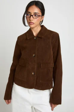 Blazer en Synthétique avec Détails de Poches