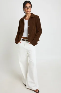 Blazer en Synthétique avec Détails de Poches
