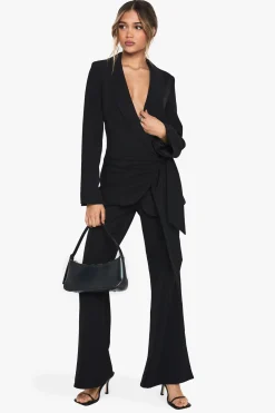 Blazer enveloppant ajusté à nouer pour les occasions