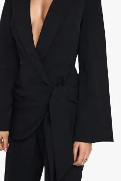 Blazer enveloppant ajusté à nouer pour les occasions