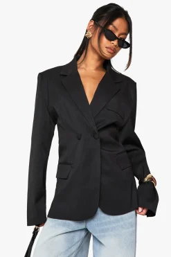 boohoo Blazer enveloppant à taille cintrée sur mesure<Femme Blazers|Vestes & Manteaux