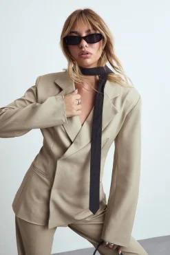 boohoo Blazer enveloppant tissé texturé sur mesure<Femme Tailleurs|Looks Preppy