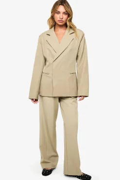 boohoo Blazer enveloppant tissé texturé sur mesure<Femme Tailleurs|Looks Preppy