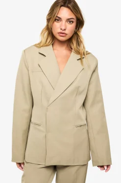 boohoo Blazer enveloppant tissé texturé sur mesure<Femme Tailleurs|Looks Preppy