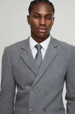 Blazer en velours côtelé à double boutonnage, coupe ajustée