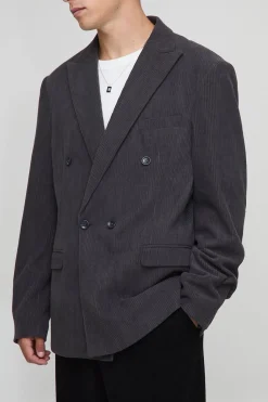 Blazer en velours côtelé à double boutonnage surdimensionné