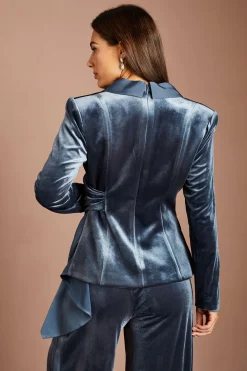 Blazer En Velours À Détail Drapé