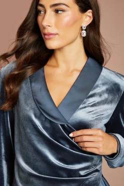 Blazer En Velours À Détail Drapé