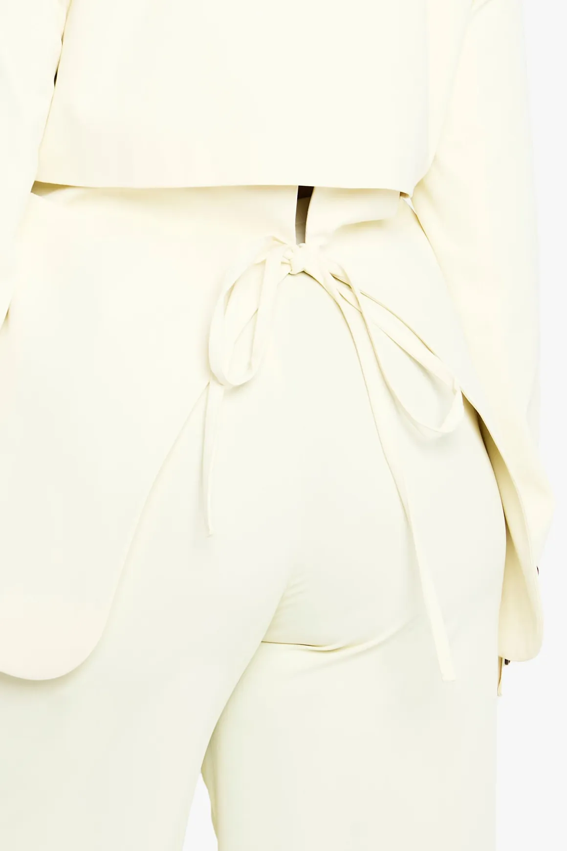 Blazer Grande Taille Ajusté Dos Ouvert avec Détail Nœud