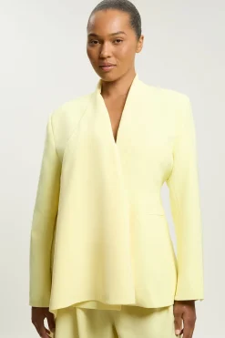 Blazer Grande Taille Ajusté Droit À Simple Boutonnage