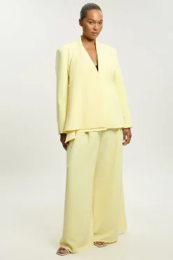 Blazer Grande Taille Ajusté Droit À Simple Boutonnage