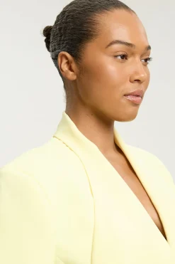 Blazer Grande Taille Ajusté Droit À Simple Boutonnage