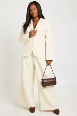 Blazer Grande Taille À Basque Et Taille Cintrée