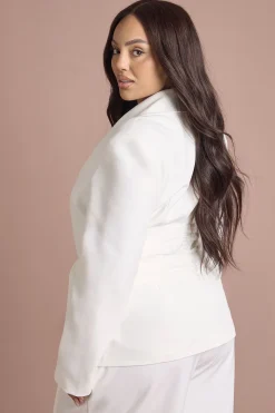 Blazer Grande Taille à Ceinture Obi Nouée