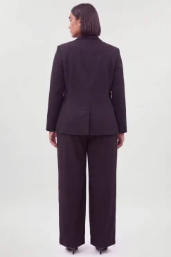 Blazer Grande Taille Cintré À Simple Boutonnage Avec Détails Ornementaux