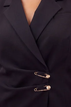 Blazer Grande Taille Cintré À Simple Boutonnage Avec Détails Ornementaux