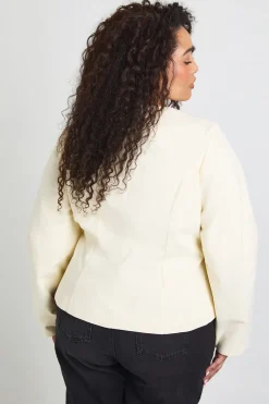 boohoo Blazer Grande Taille en Sergé à Manches Bouffantes Cintrées<Femme Tailleurs|Blazers