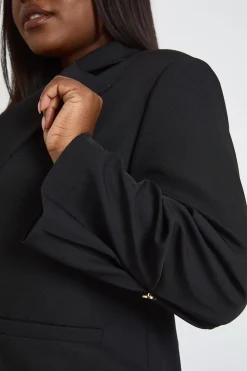 Blazer Grande Taille À Manches Volumineuses Avec Finitions Dorées