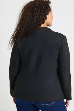 Blazer Grande Taille À Simple Boutonnage Avec Finitions Dorées