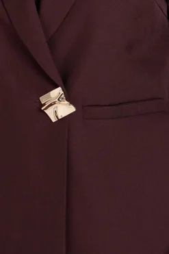 Blazer Grande Taille À Simple Boutonnage Avec Finitions Dorées