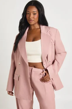 Blazer Grande Taille Surdimensionné À Boutons En Corne