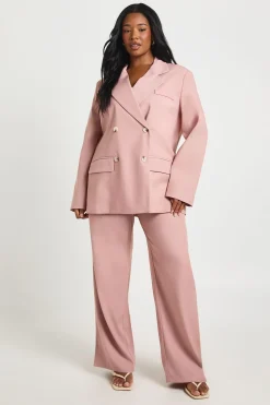 Blazer Grande Taille Surdimensionné À Boutons En Corne