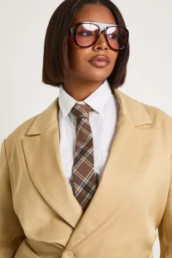 Blazer Grande Taille à Taille Froncée Cintrée