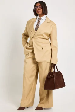 Blazer Grande Taille à Taille Froncée Cintrée