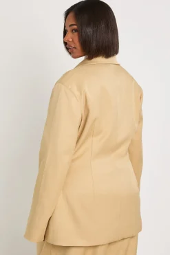 Blazer Grande Taille à Taille Froncée Cintrée
