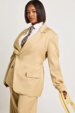 Blazer Grande Taille à Taille Froncée Cintrée