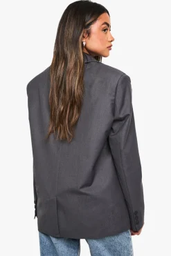 boohoo Blazer Grand-père aux Détails de Couture Boxy<Femme Tailleurs|Blazers