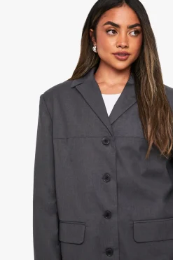 boohoo Blazer Grand-père aux Détails de Couture Boxy<Femme Tailleurs|Blazers