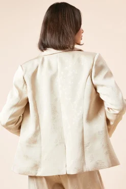 Dorothy Perkins Blazer Jacquard Satiné à Simple Boutonnage<Femme Tailleurs|Satin Et Dentelle
