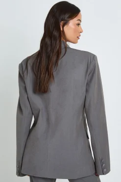 boohoo Blazer Long Tailleur Cintré À Taille Marquée Double Boutonnage<Femme Tailleurs|Blazers