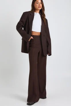 Blazer Long Tailleur Croisé Taille Cintrée