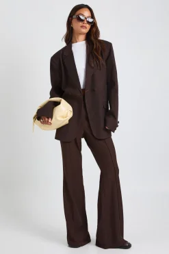 Blazer Long Tailleur Croisé Taille Cintrée