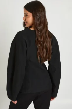 Blazer À Manches Ballon Avec Détails Dorés