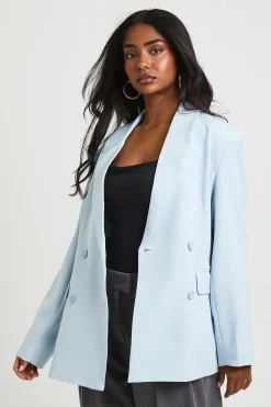 Blazer À Manches Ballon Double Boutonnage