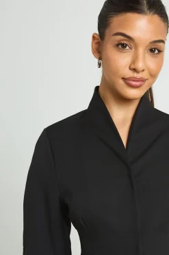 Blazer À Manches Ballon Et Fermeture Dissimulée