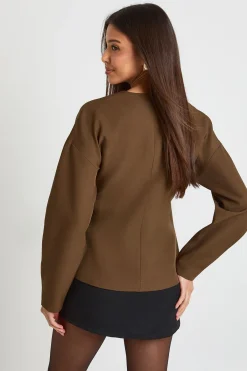 boohoo Blazer à manches bouffantes avec boutons dorés<Femme Blazers|Vestes & Manteaux