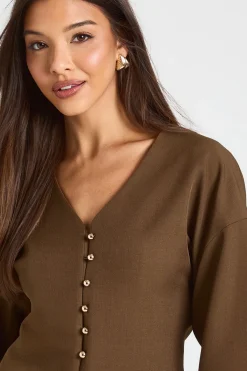 boohoo Blazer à manches bouffantes avec boutons dorés<Femme Blazers|Vestes & Manteaux