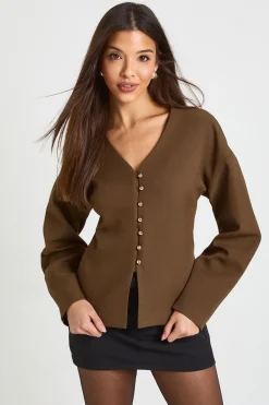 boohoo Blazer à manches bouffantes avec boutons dorés<Femme Blazers|Vestes & Manteaux