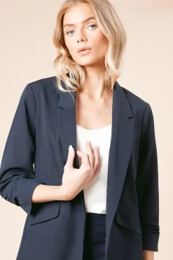 Blazer à Manches Froncées