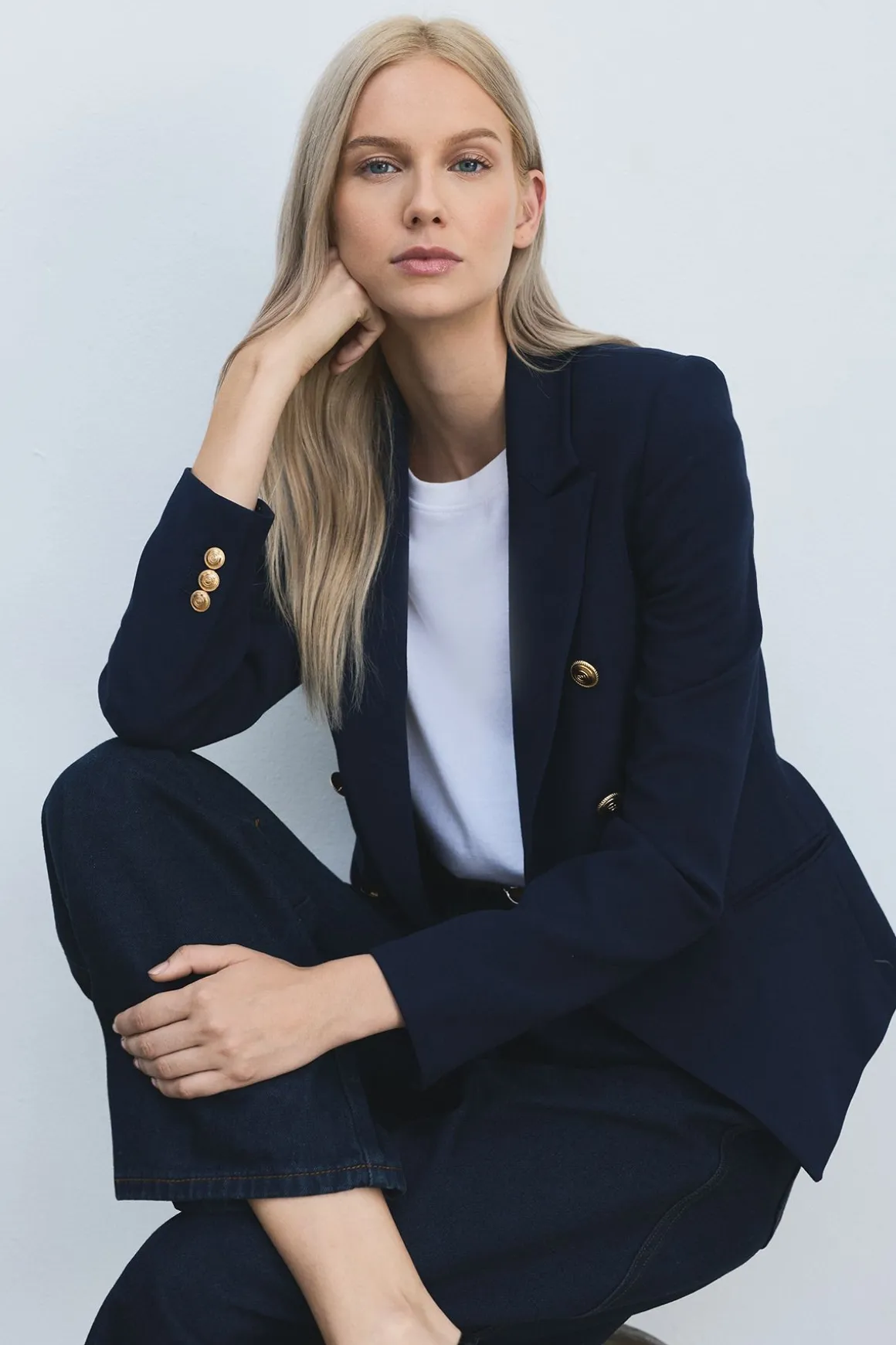 Blazer Militaire Ajusté à Boutons Petite Taille