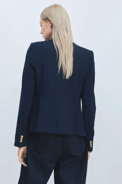 Blazer Militaire Ajusté à Boutons Petite Taille