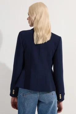 Blazer Militaire Ajusté à Boutons Petite Taille