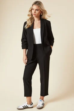 Dorothy Perkins Blazer Noir Petite à Manches Froncées<Femme Tailleurs