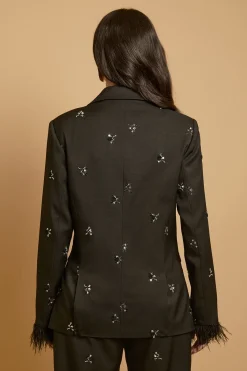 Oasis Blazer Orné De Bijoux Avec Poignets En Plumes<Femme Tailleurs|Blazers
