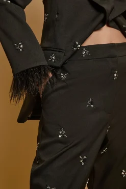Oasis Blazer Orné De Bijoux Avec Poignets En Plumes<Femme Tailleurs|Blazers